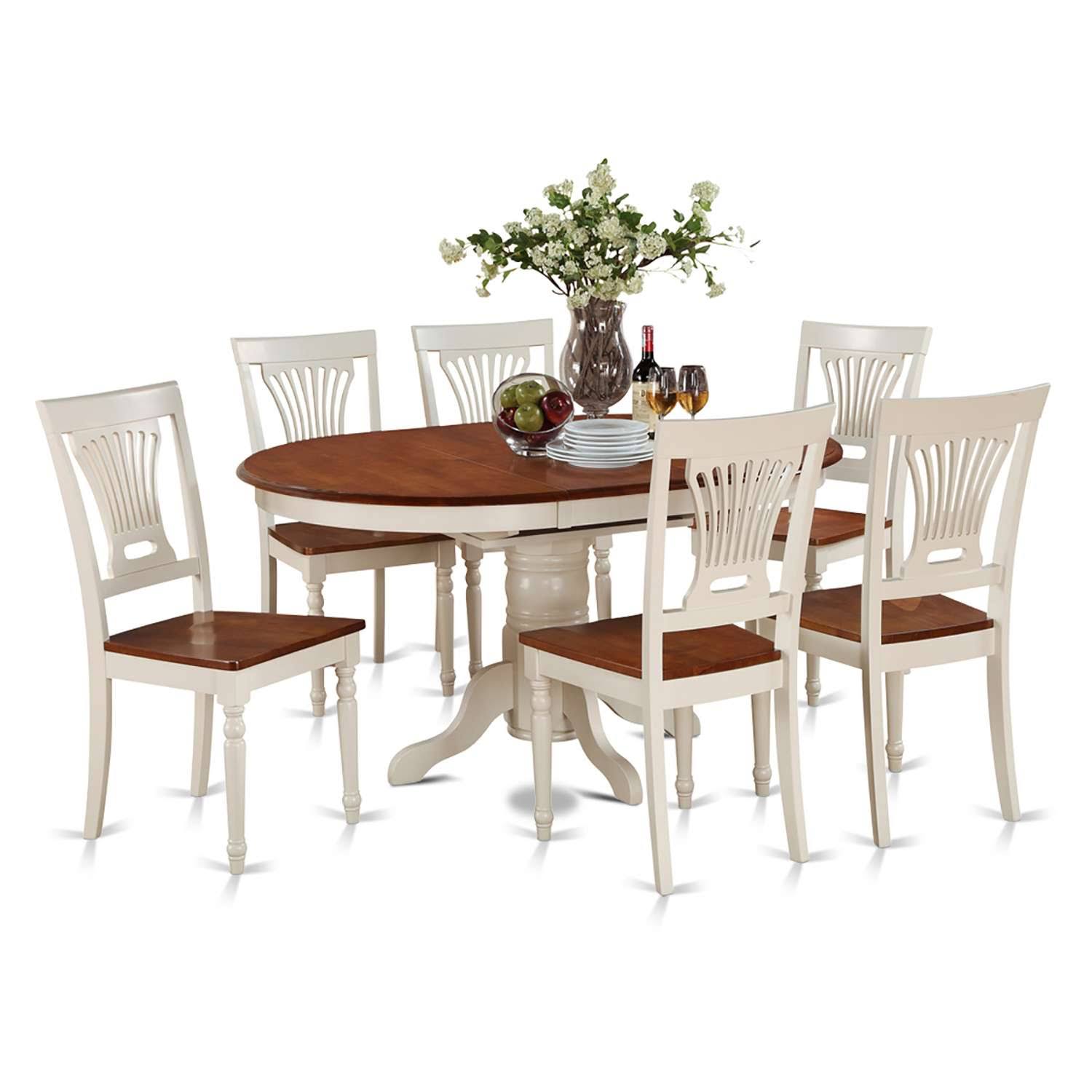 East West Furniture Kenley 7 Piece Dining Room Set Oval Dining Table