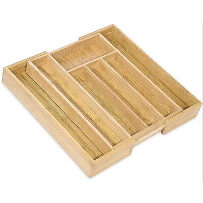 Latitude Run Bamboo Kitchen Drawer Organizer Expandable Silverware