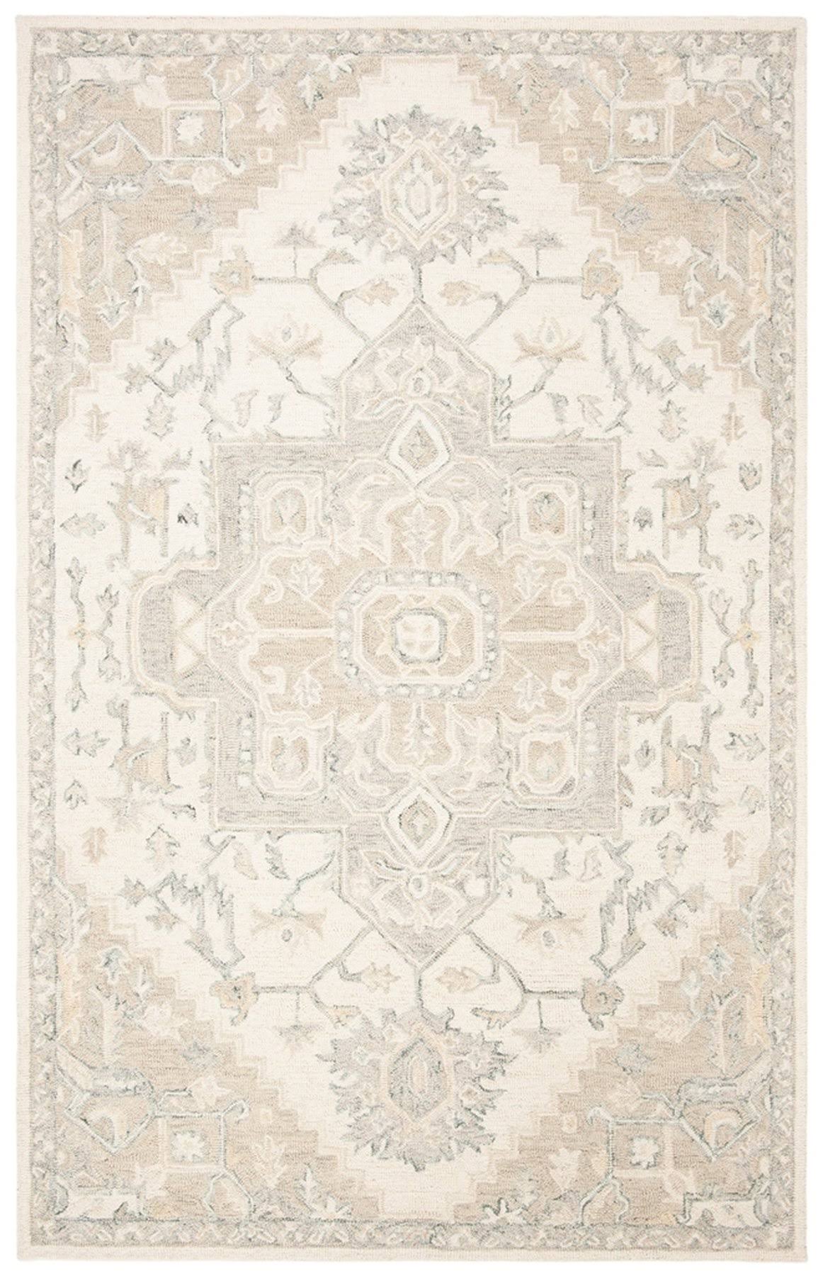 Safavieh Micro Loop Ivory Beige 9 Ft X 12 Ft Border Area Rug WGL 03