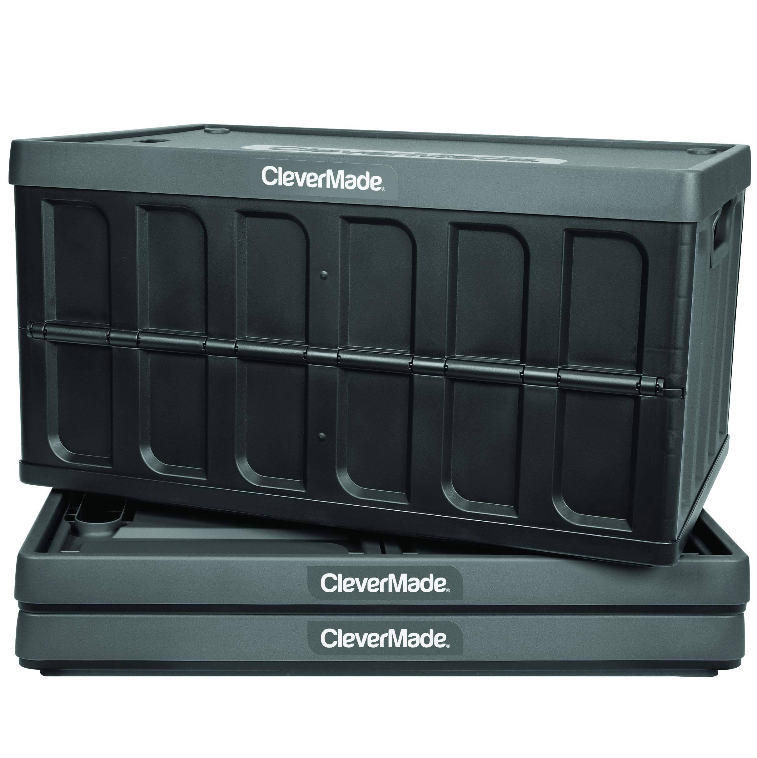 Clevermade L Collapsible Storage Bins With Lids Folding Plastic