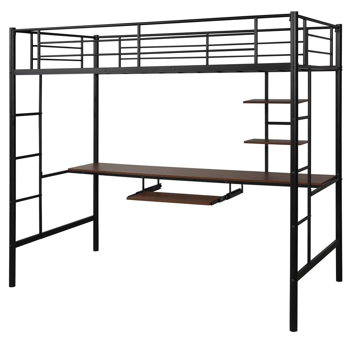 Merax Metal Twi Full Loft Bed With Workstation Desk Twin CT 03 S