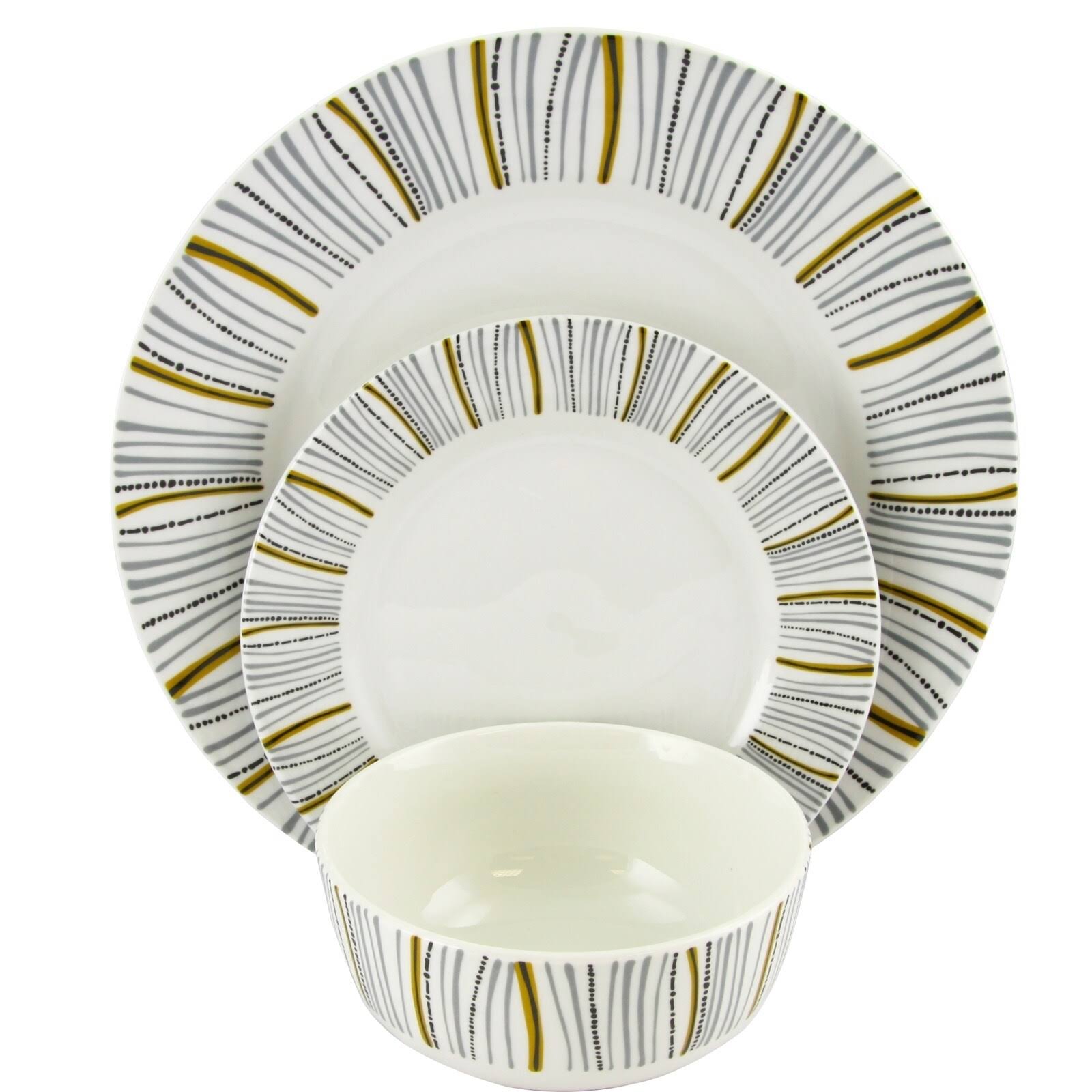 Gibson Home Classic Burst Piece Dinnerware Set White Ct S