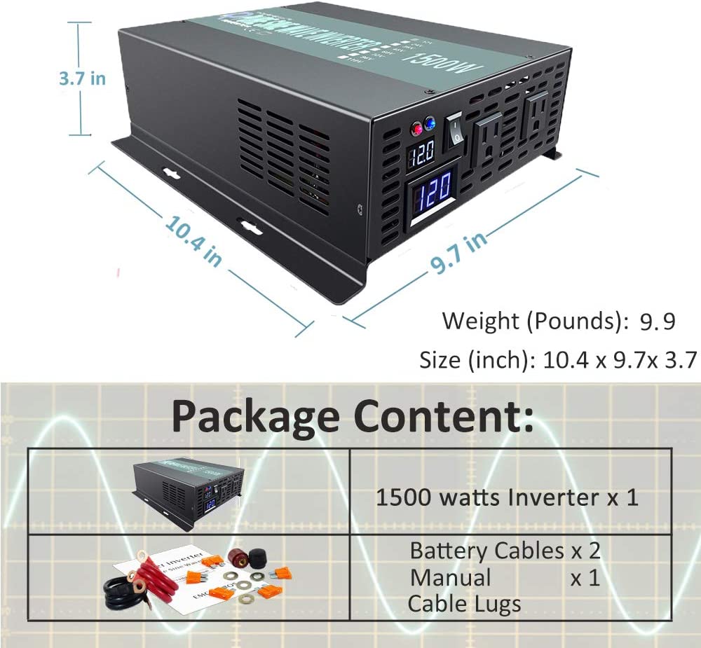 Wzrelb W Continuous Pure Sine Wave Inverter Dc V To Ac V Car