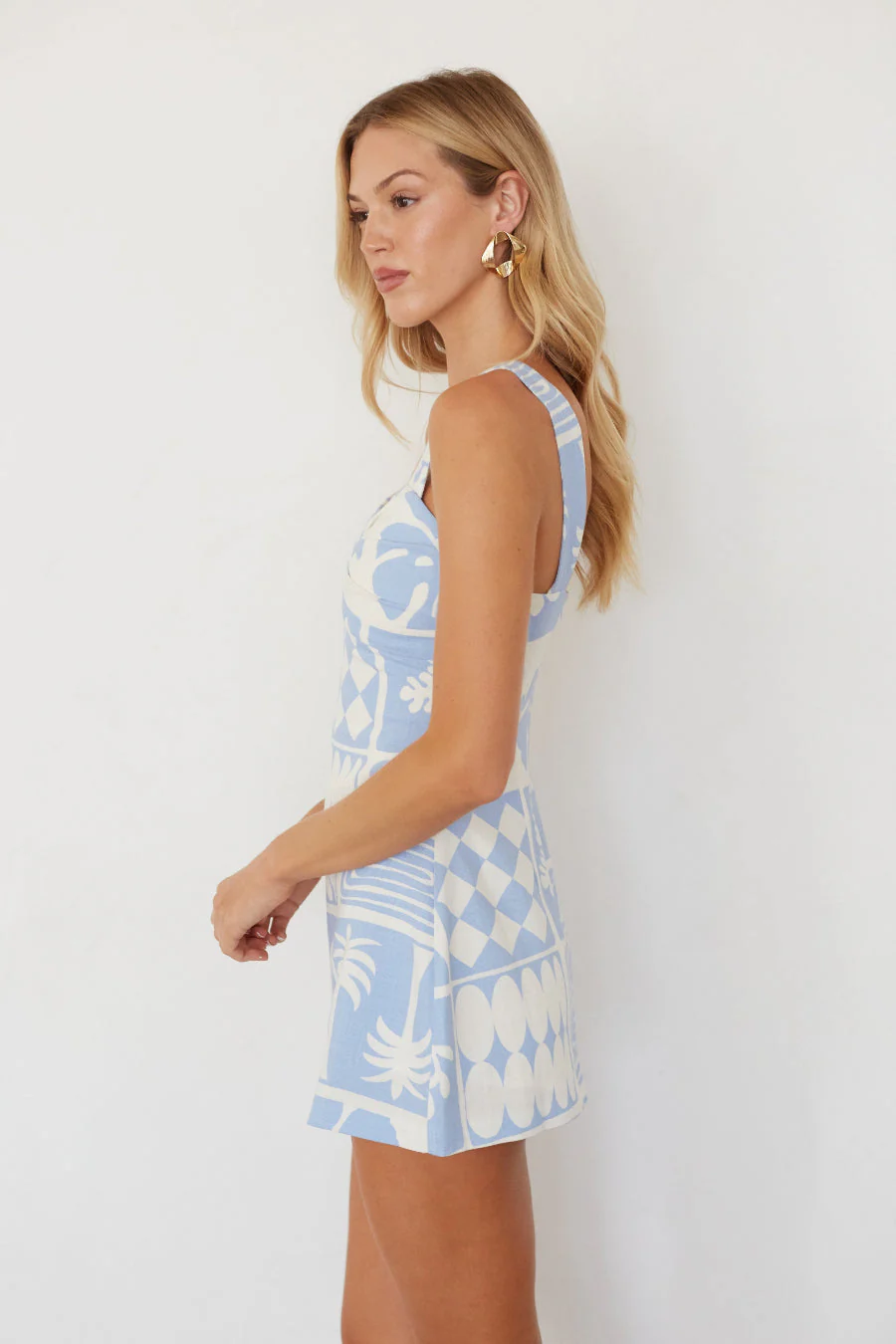 Asteria Printed Mini Romper Dress