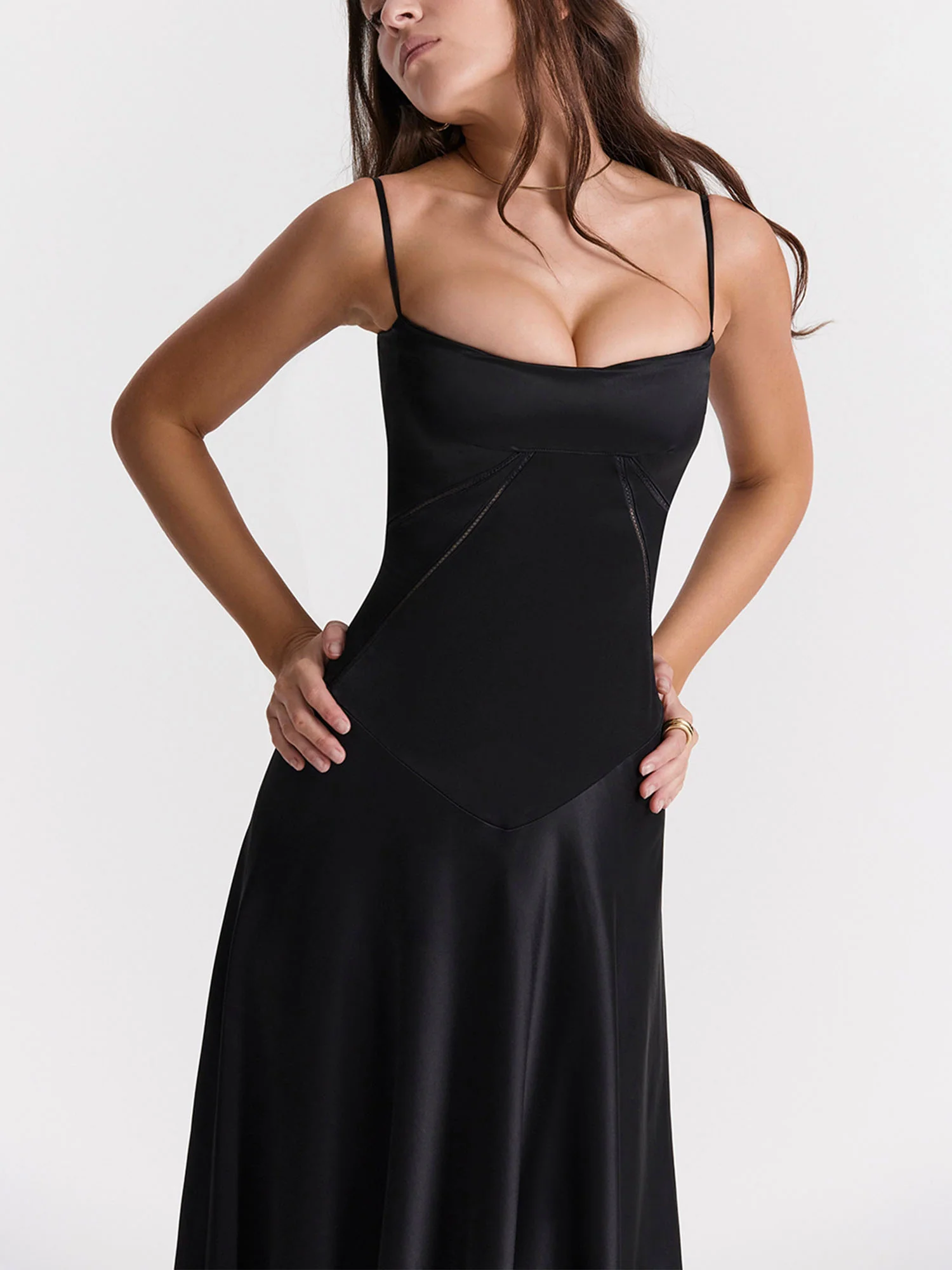 Black Spaghetti Strap Maxi Dress