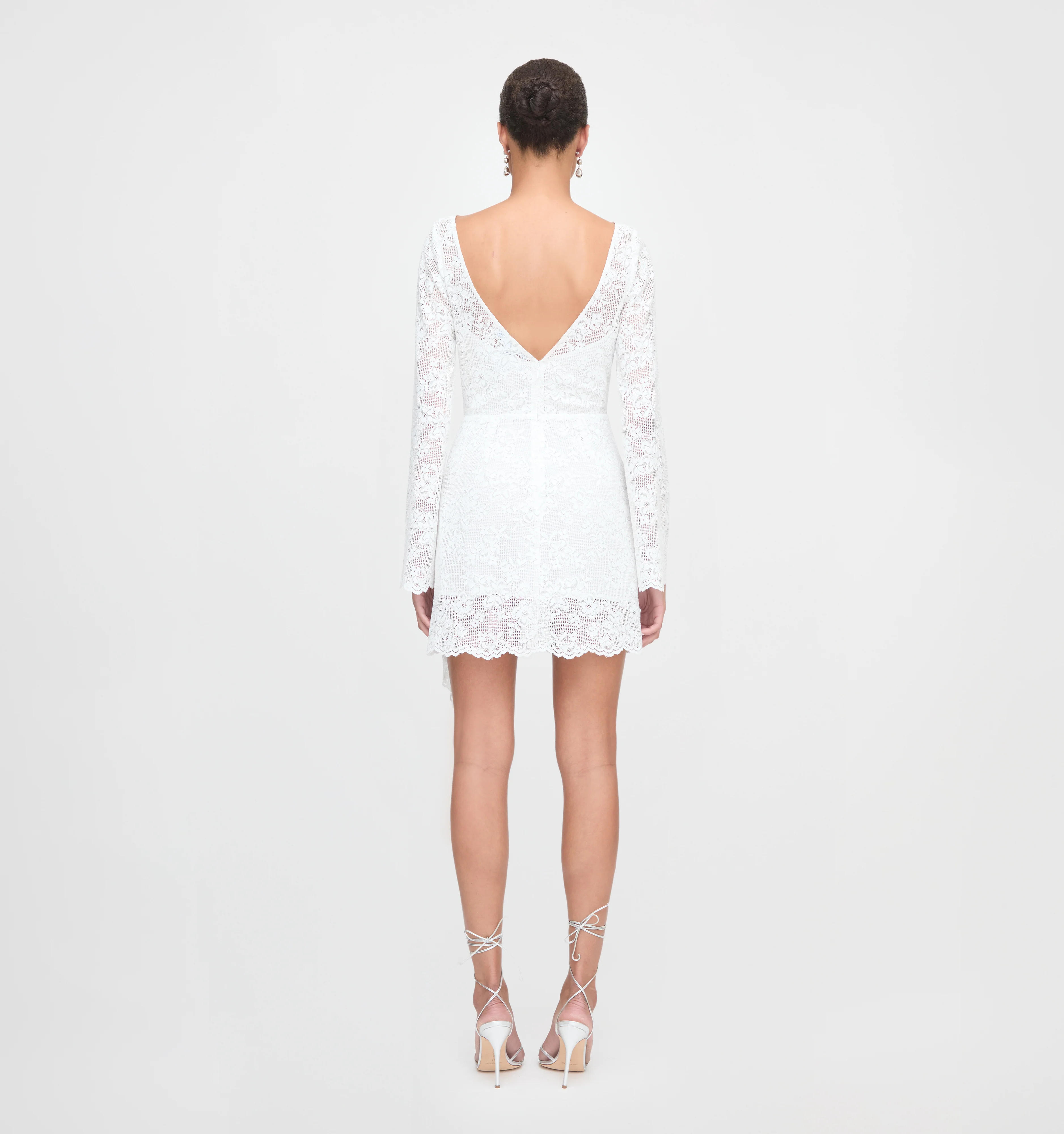 The Becca Dress - White Metallic Lace