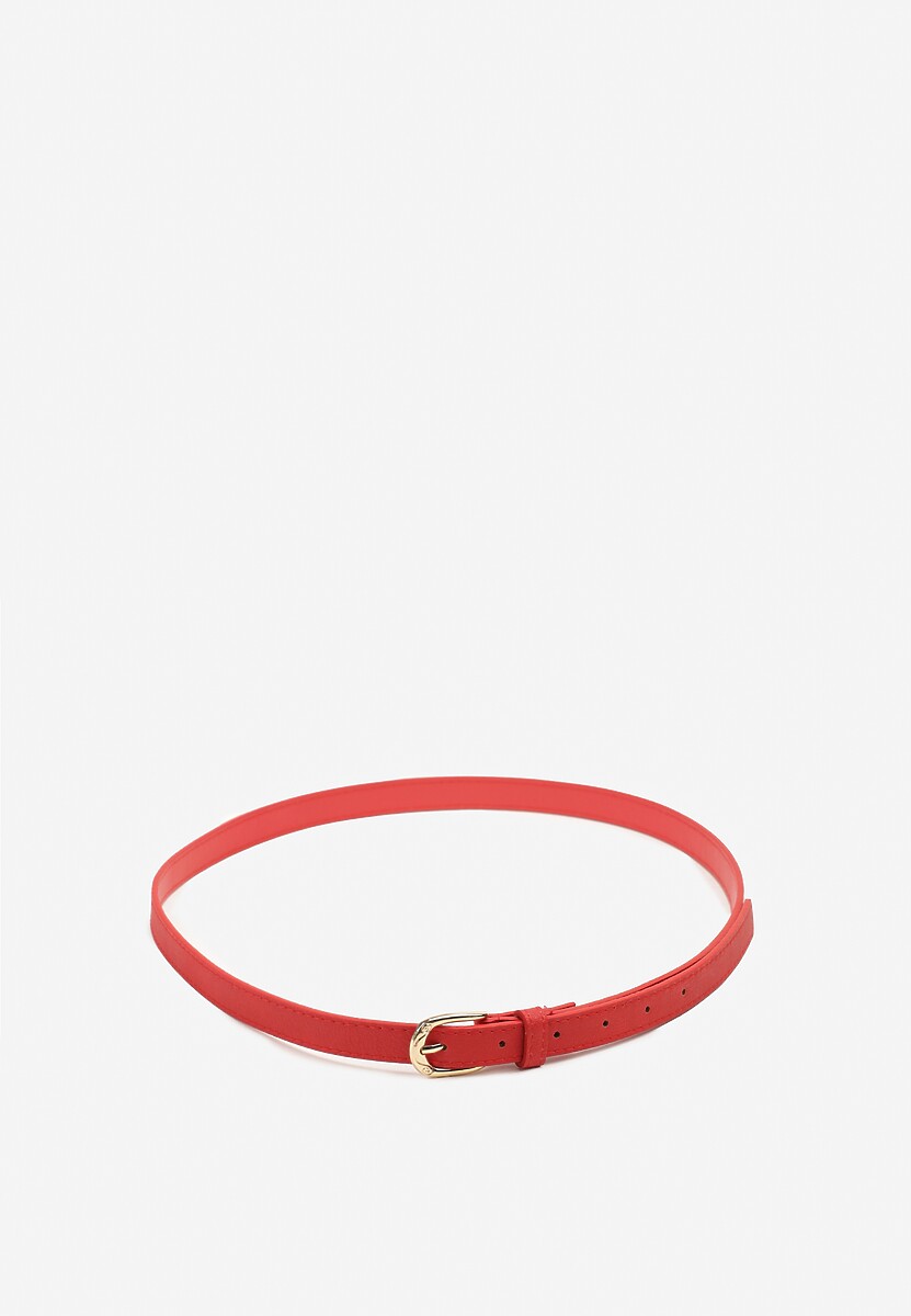 Czerwony Klasyczny Wąski Pasek z Klamrą Revandrine