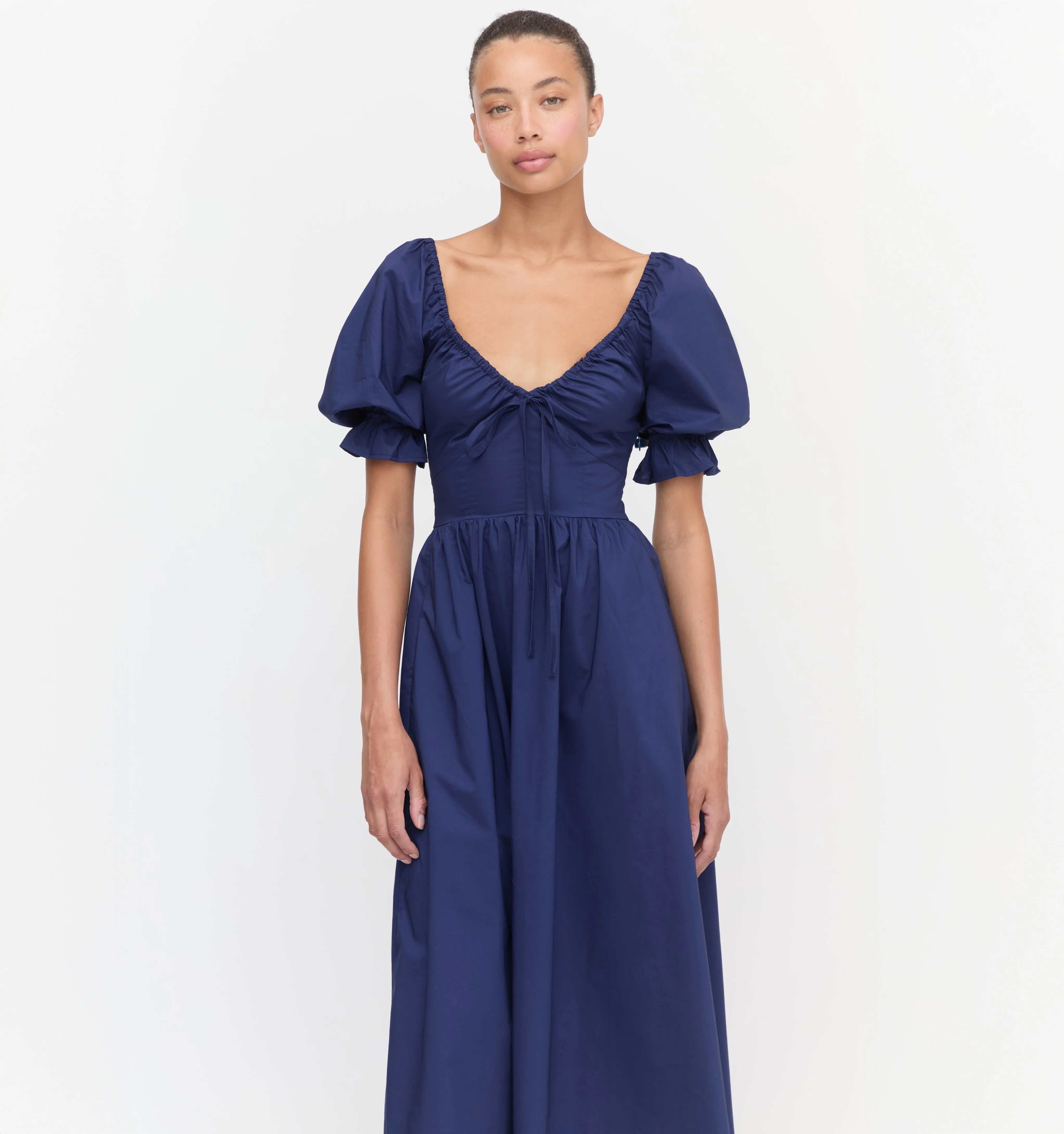 The Ophelia Dress - Navy Poplin