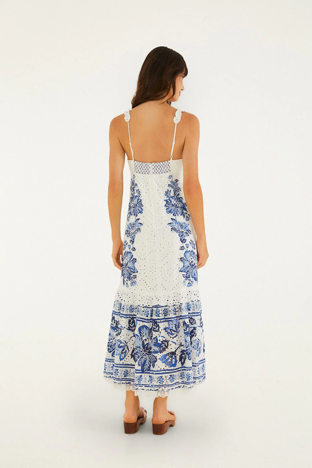 Off-White Beautiful Nature Eyelet Midi Dress