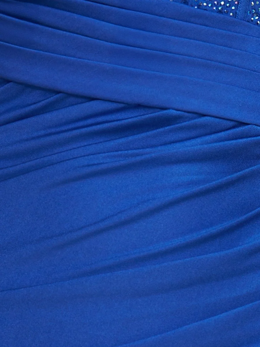 Royal Blue Spaghetti Straps Satin Bodycon Homecoming Dress With Beading
