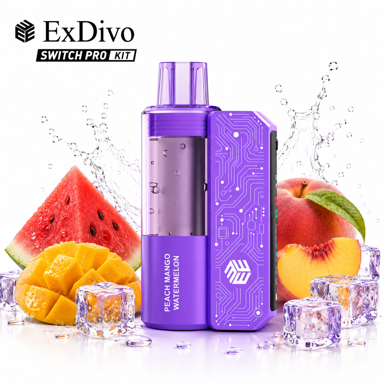 PEACH MANGO WATERMELON - ExDivo BRIGHT MIRROR 35K Replaceable VAPE kit