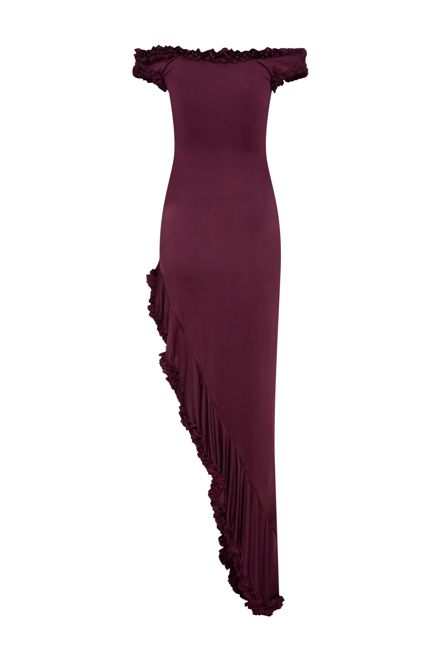 Arielle-Off-Shoulder-Ruffle-Midi-Dress-Plum