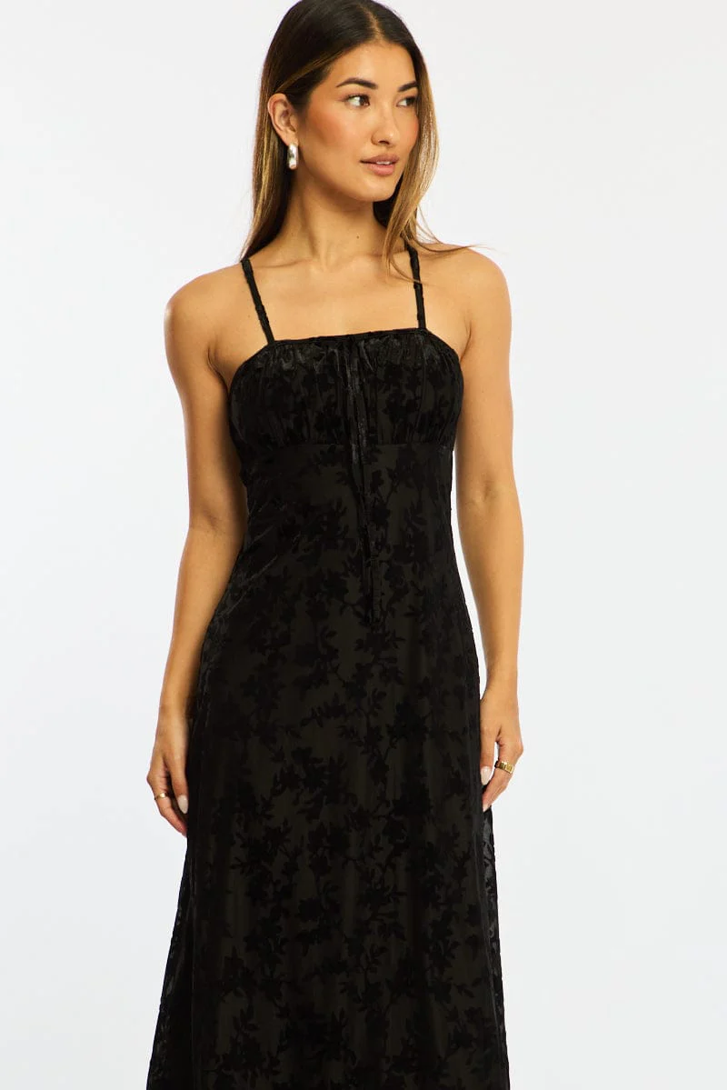 Black Midi Dress Strappy