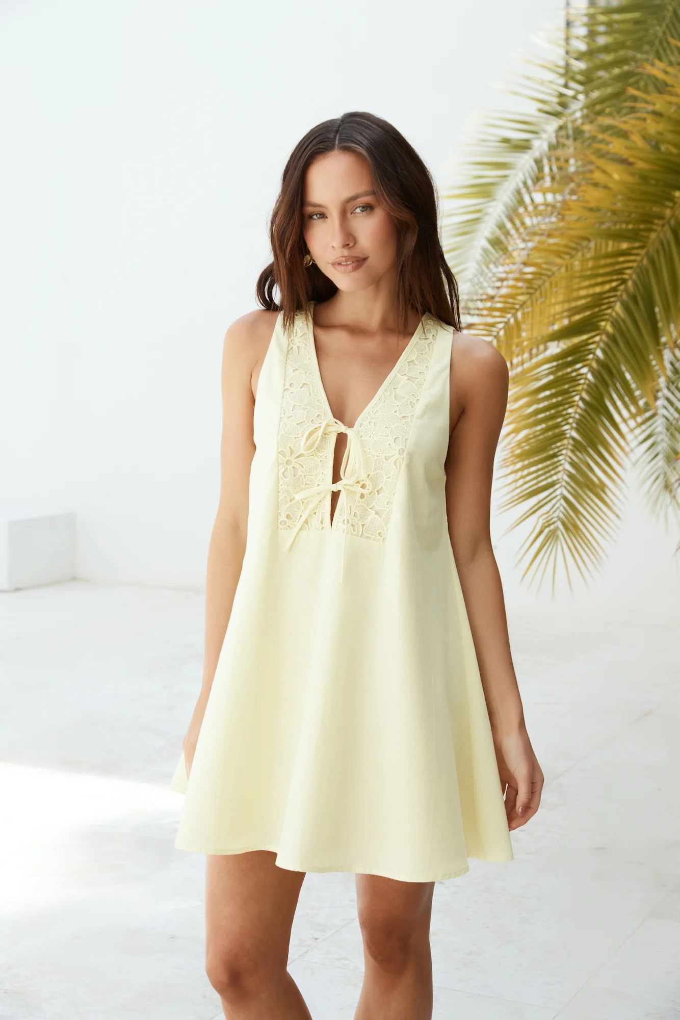 Love In Limoncello Mini Dress Yellow - luluinthesky