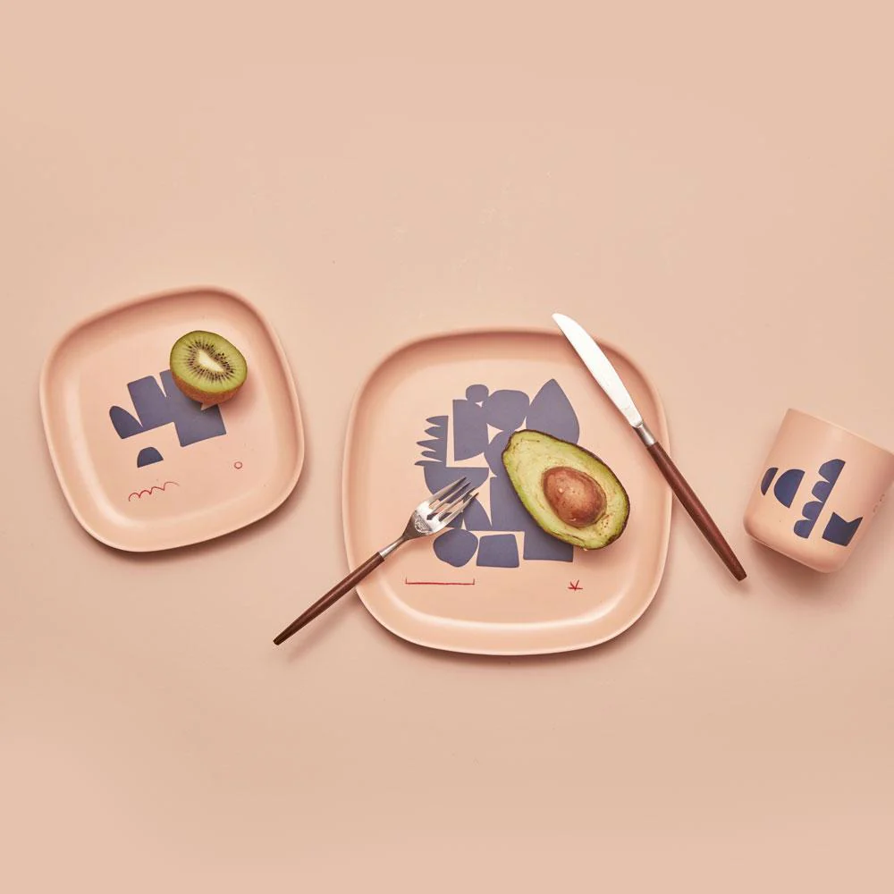 Vogeelle Illustrated Side Plate Set - Blue Series