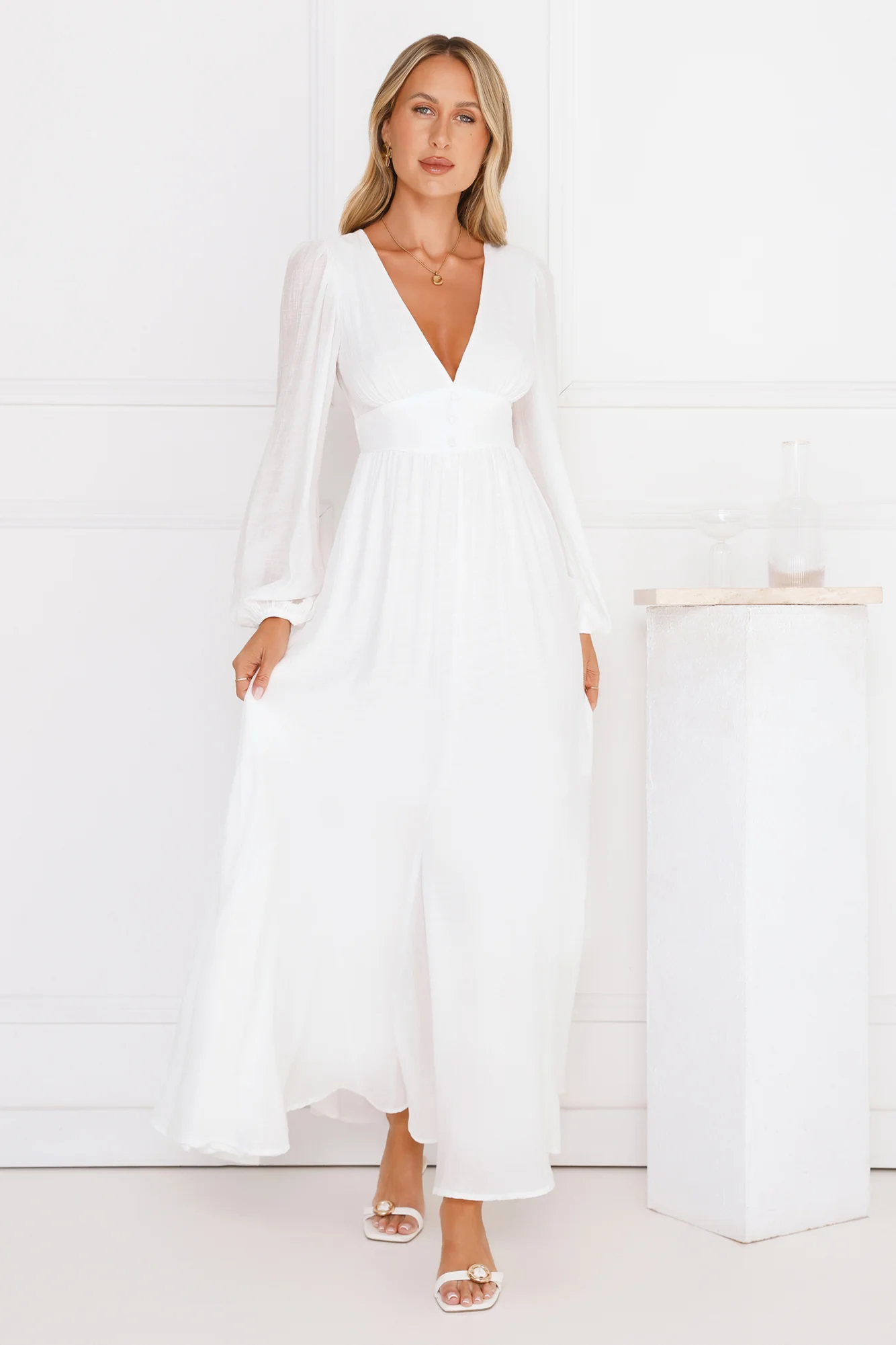 Meadow Dusk Maxi Dress White - luluinthesky