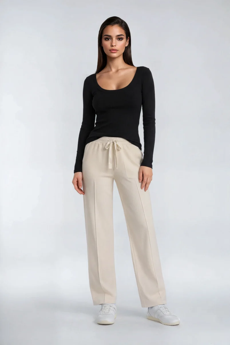 Drawstring Sweater Knit Pants