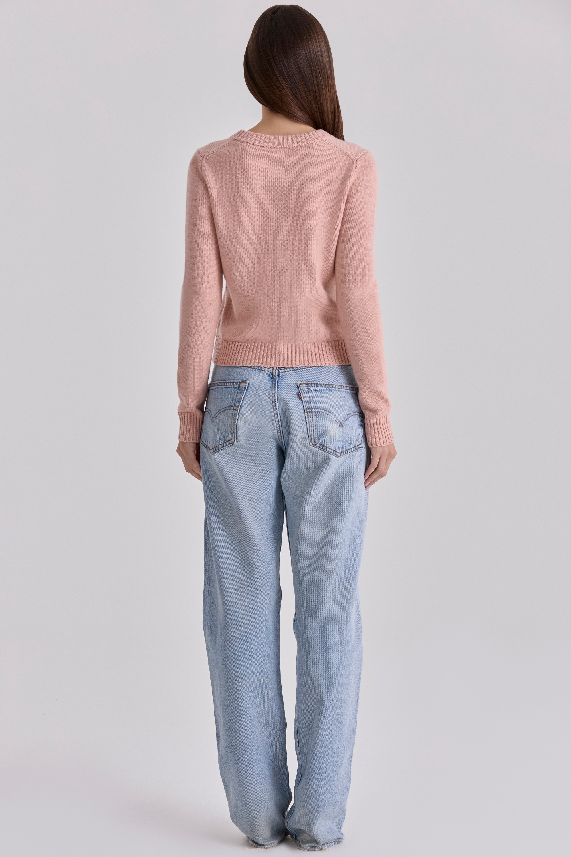 Peach Cashmere + Merino Wool Cardigan