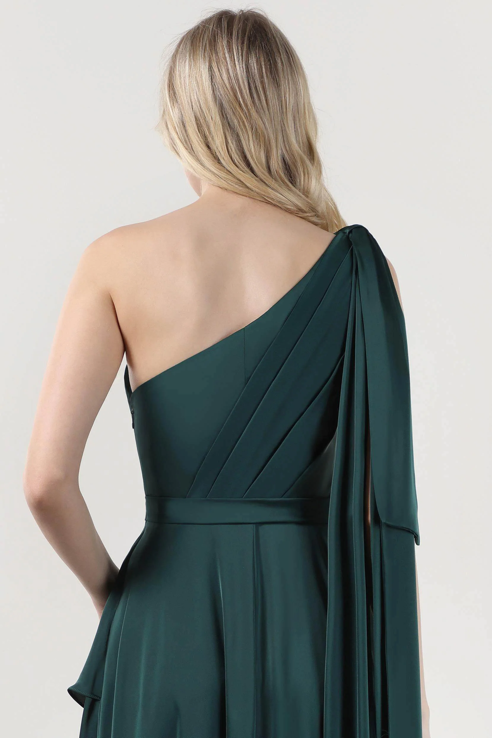 Asymmetrical Maxi Luxe Satin Bridesmaid Dress CS0603BM