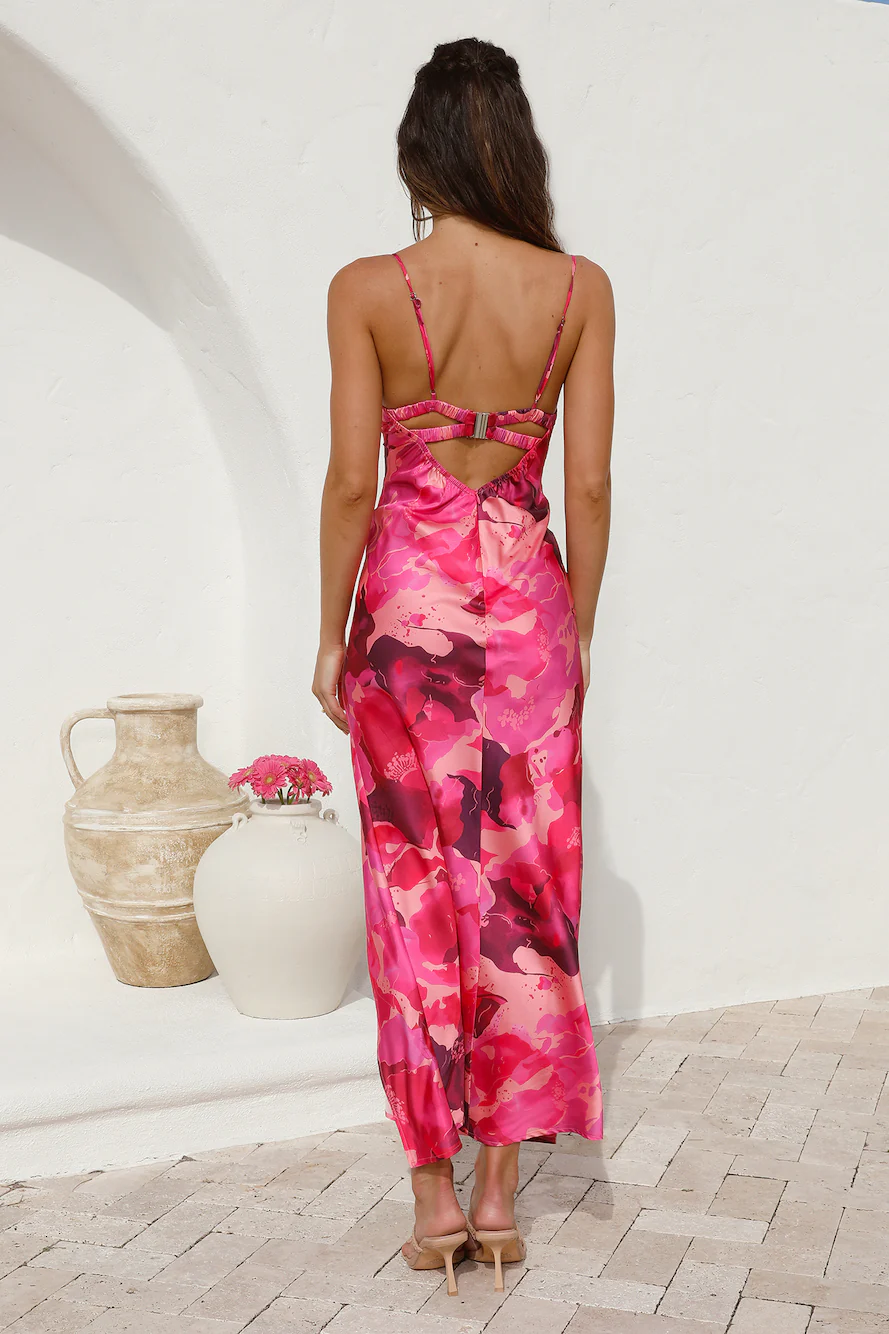 Sunset Splatter Maxi Dress Pink