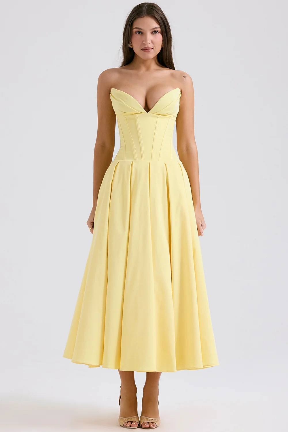 Sunshine Strapless Tulle Midi Dress