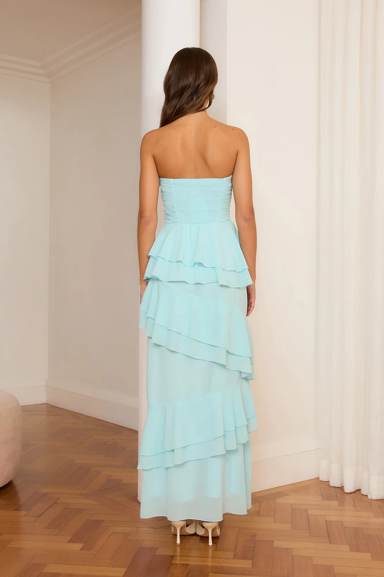 Tide and True Ruffle Maxi Dress Aqua