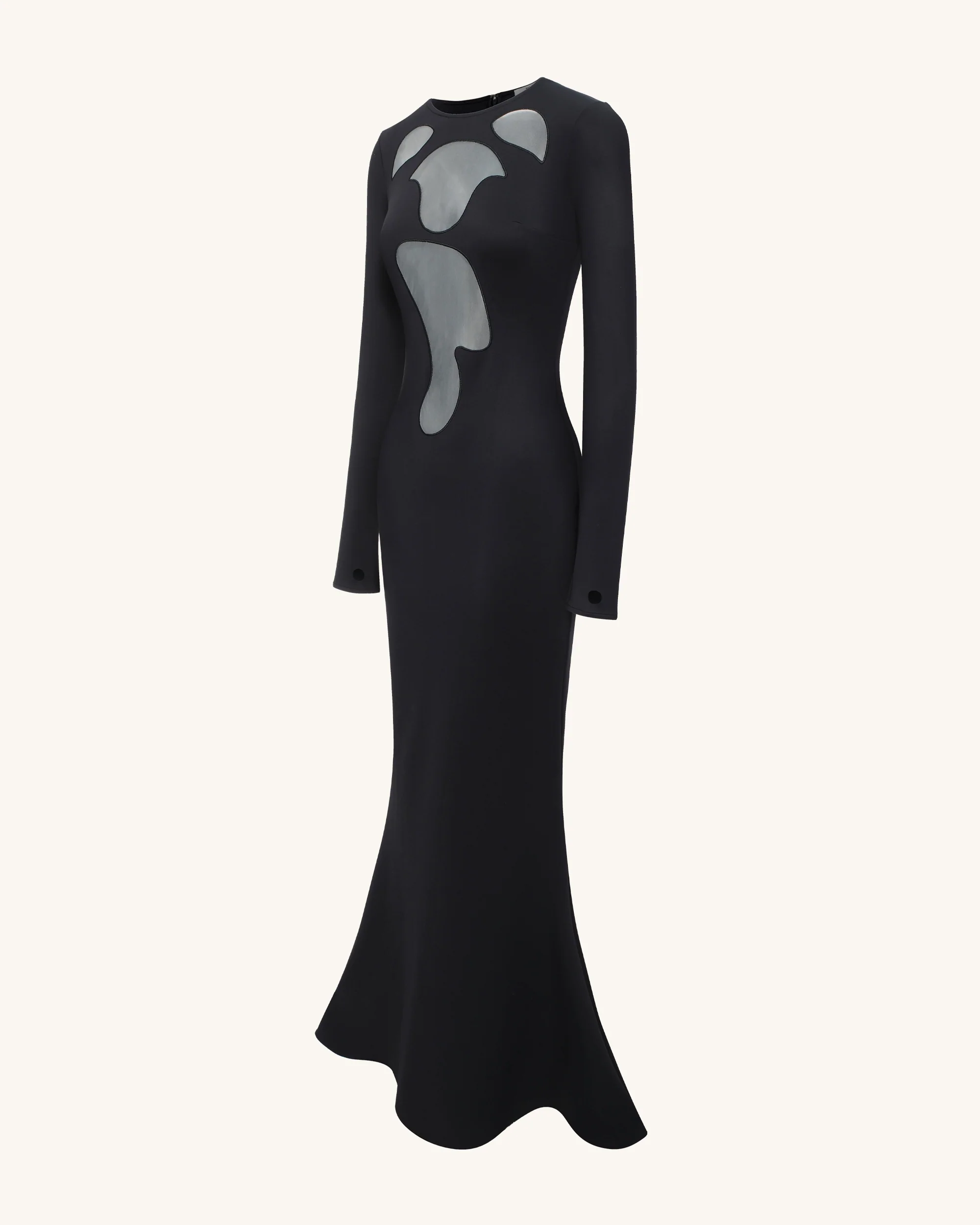 Ava Cutout Bodycon Gown - Black - FASHION NOB