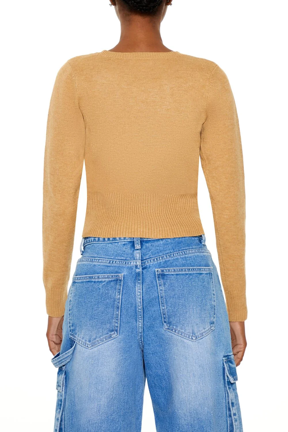 Cropped Lattice Sweater