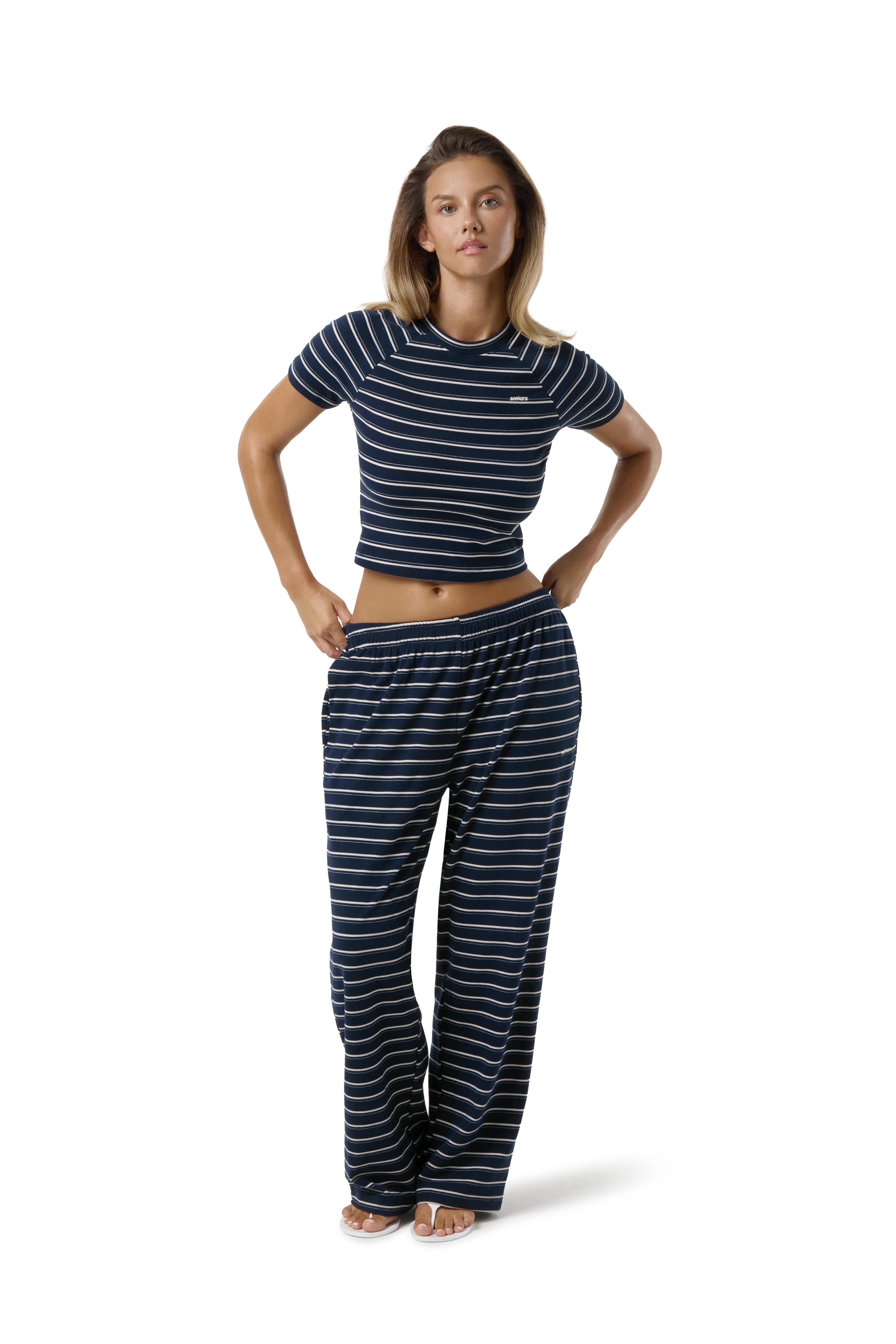 Wilma Soft Wide Leg Pants in Navy