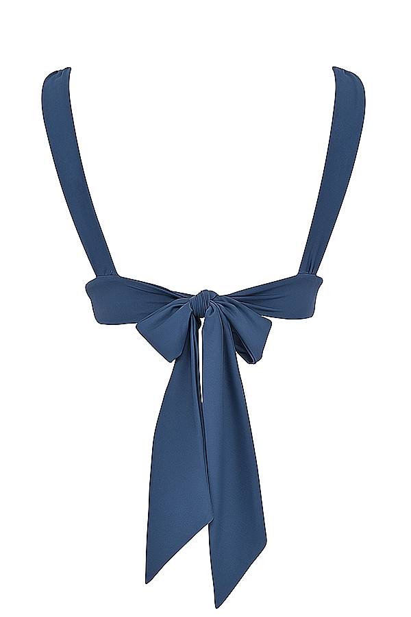 Deep Blue Tie Back Bikini Top