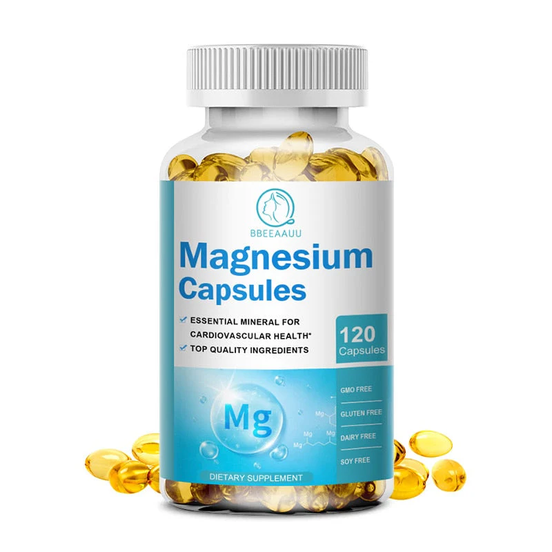 BBEEAAUU Chelated Magnesium Glycinate Capsules Promotes Muscle Heart and Bone Health Help Sleep Muscle Relaxation Anxiety Relief - lemrro