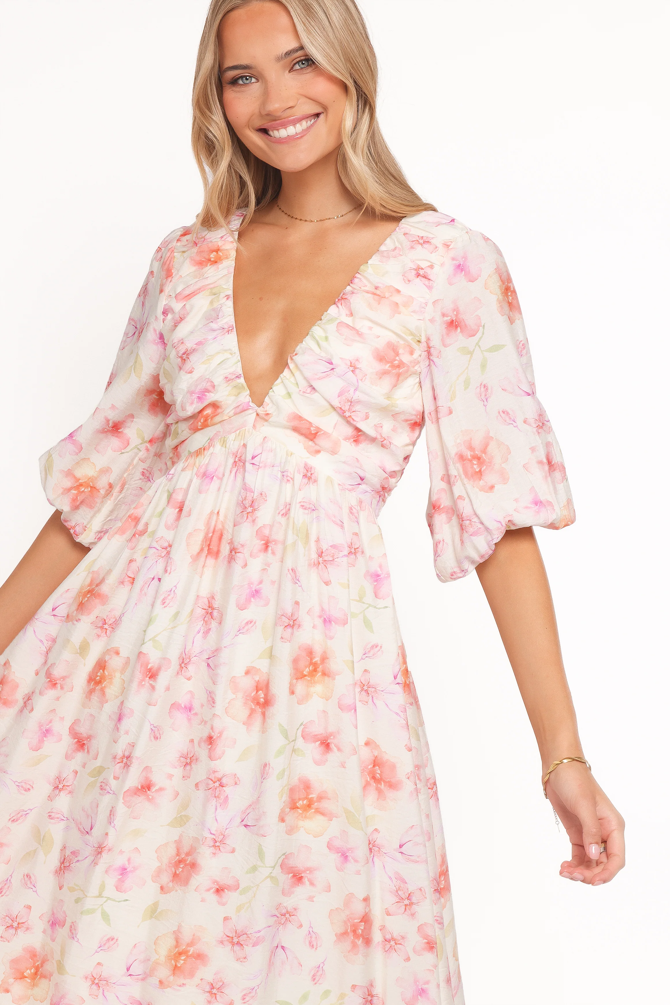 Andara Maxi Dress - White Floral