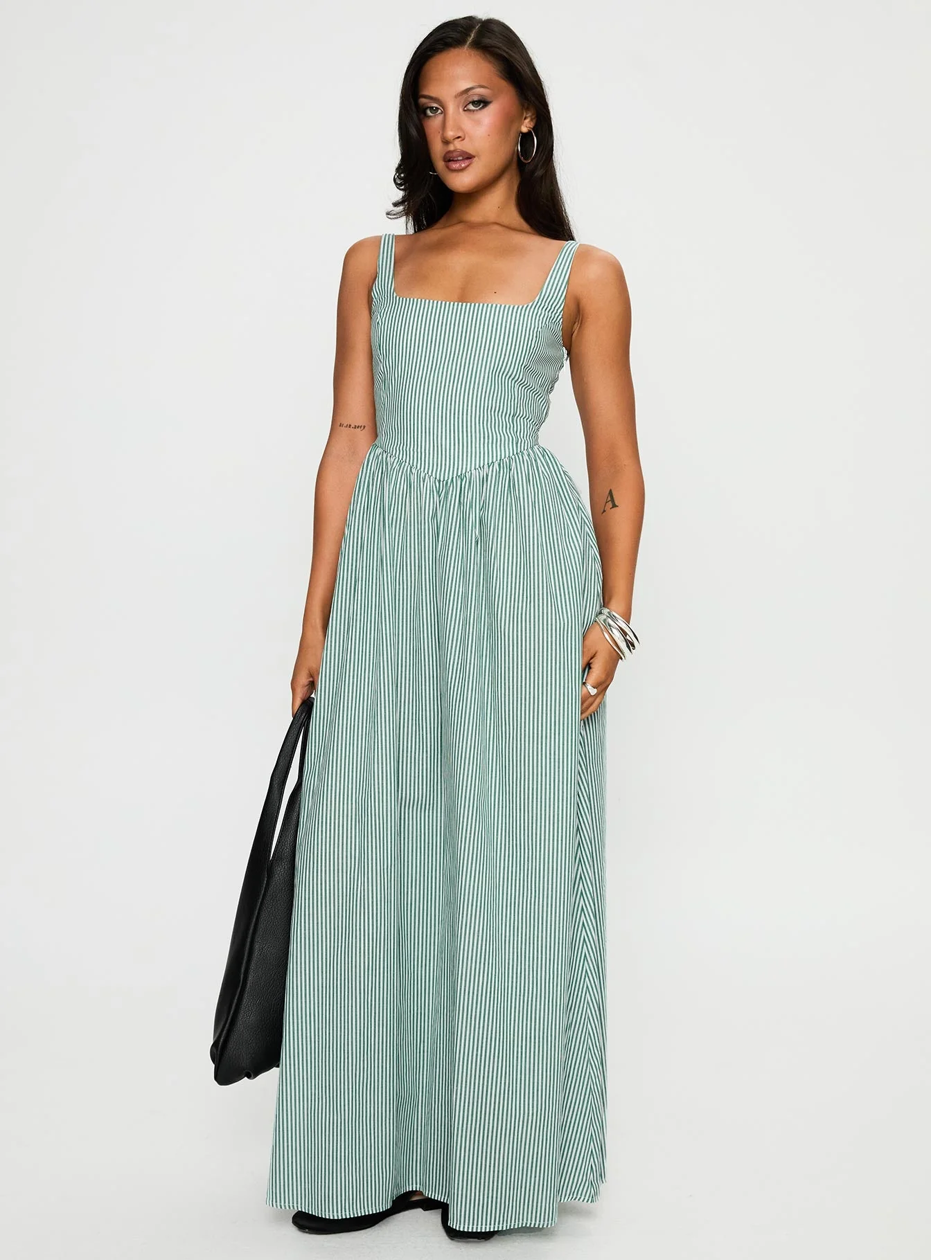 Cartmel Maxi Dress Green / White