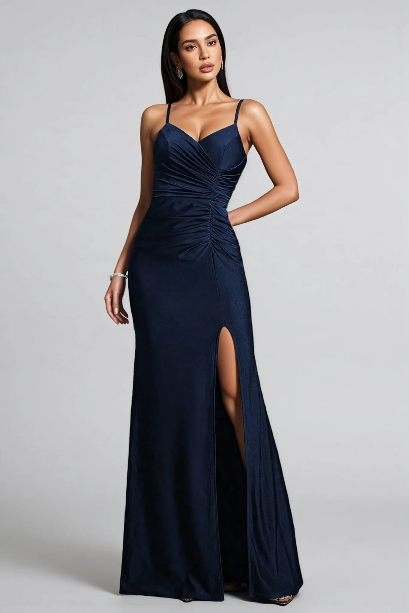 Jomi Navy V-Neck Maxi Dress