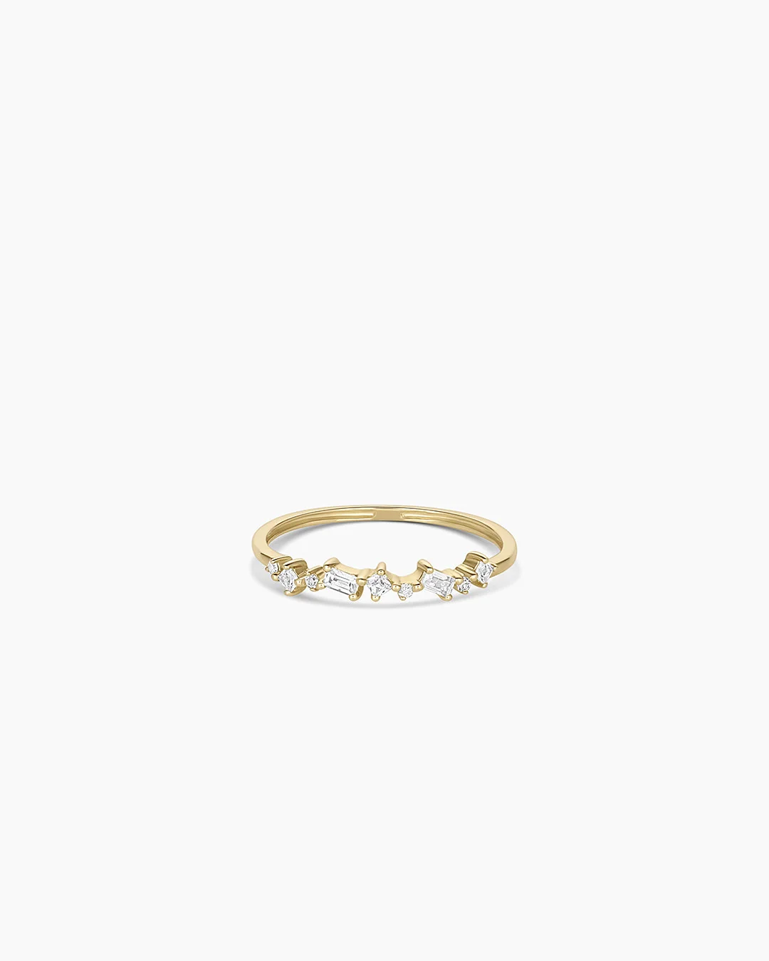 14K Diamond and White Sapphire Amara Cluster Ring