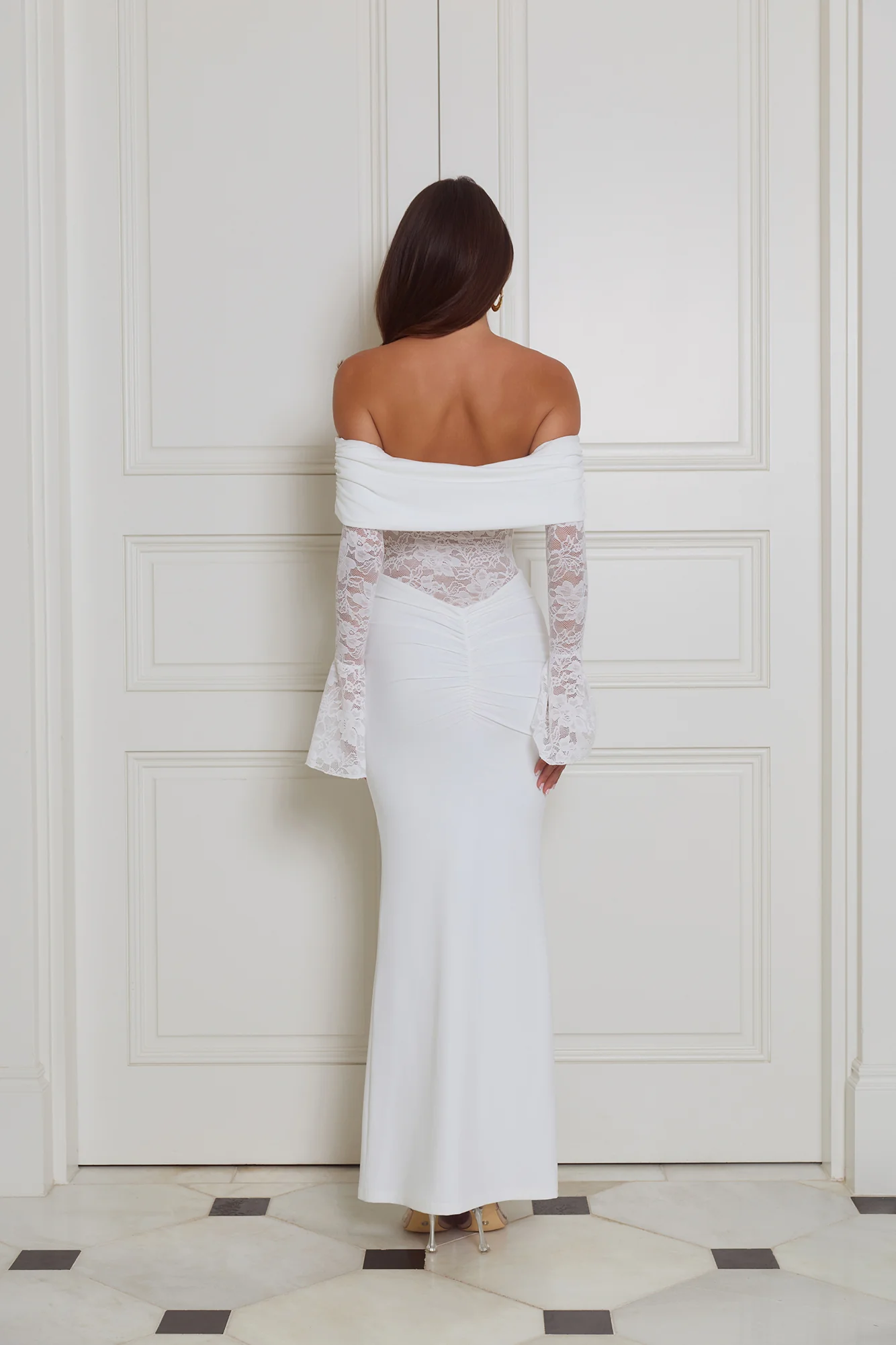 Luxe Temptress Off Shoulder Maxi Dress White - luluinthesky