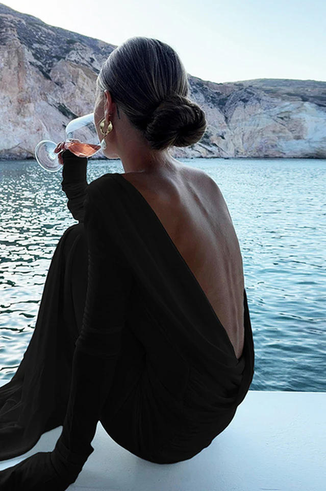 Quintina Plunging Back Maxi Dress