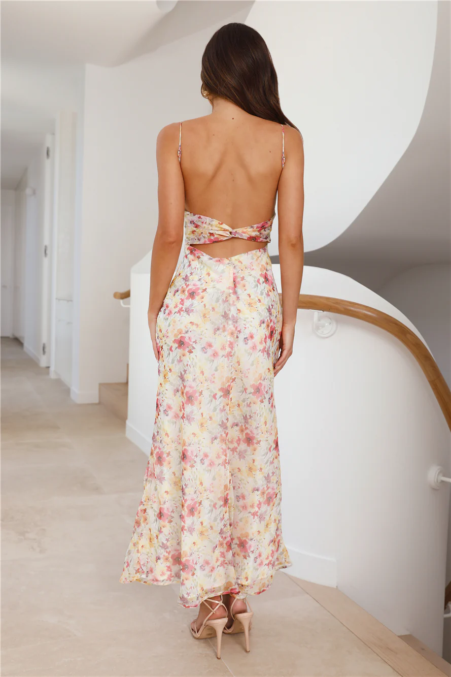 Notes To You Maxi Dress Yellow - luluinthesky