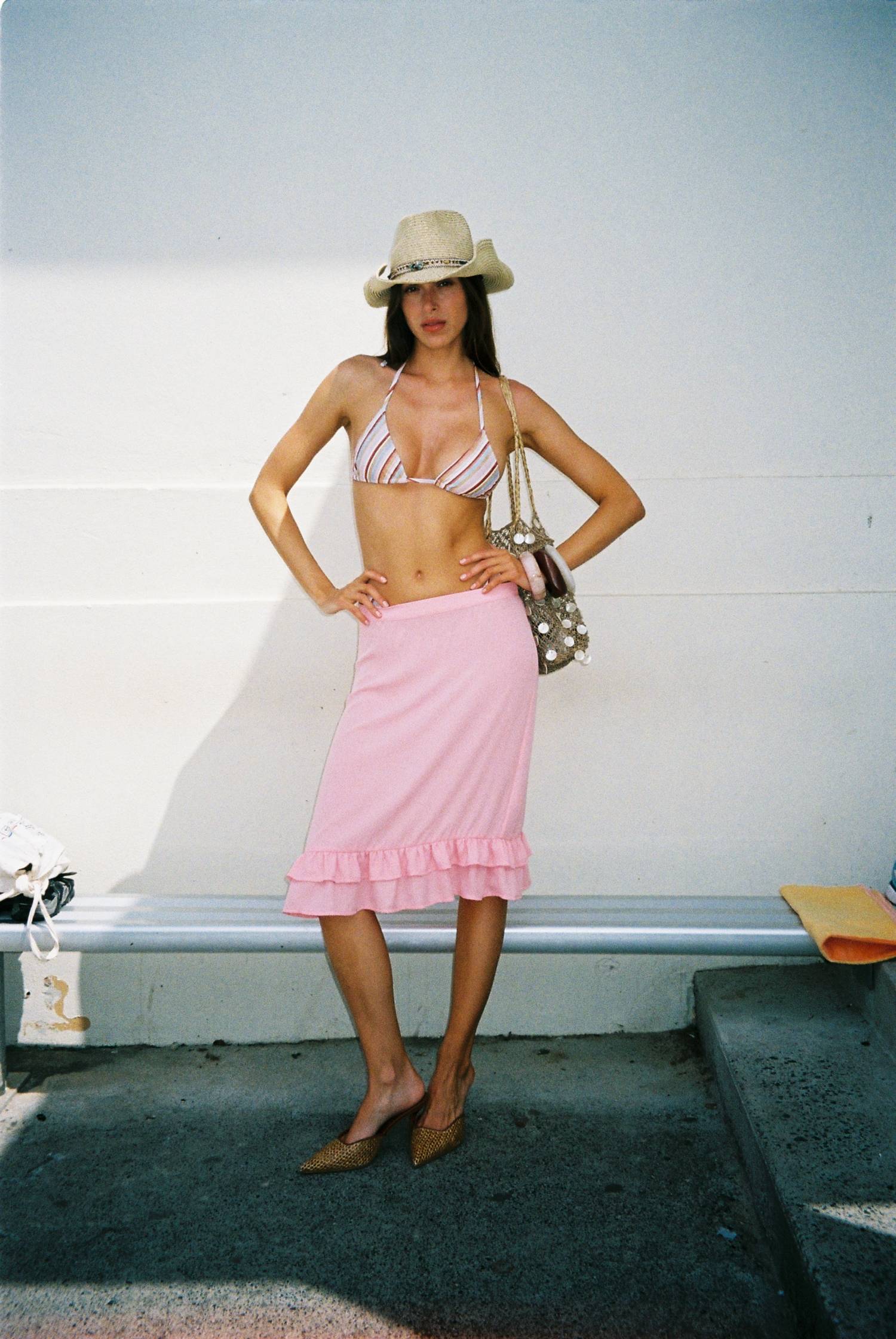 Frill Midi Skirt | Coral