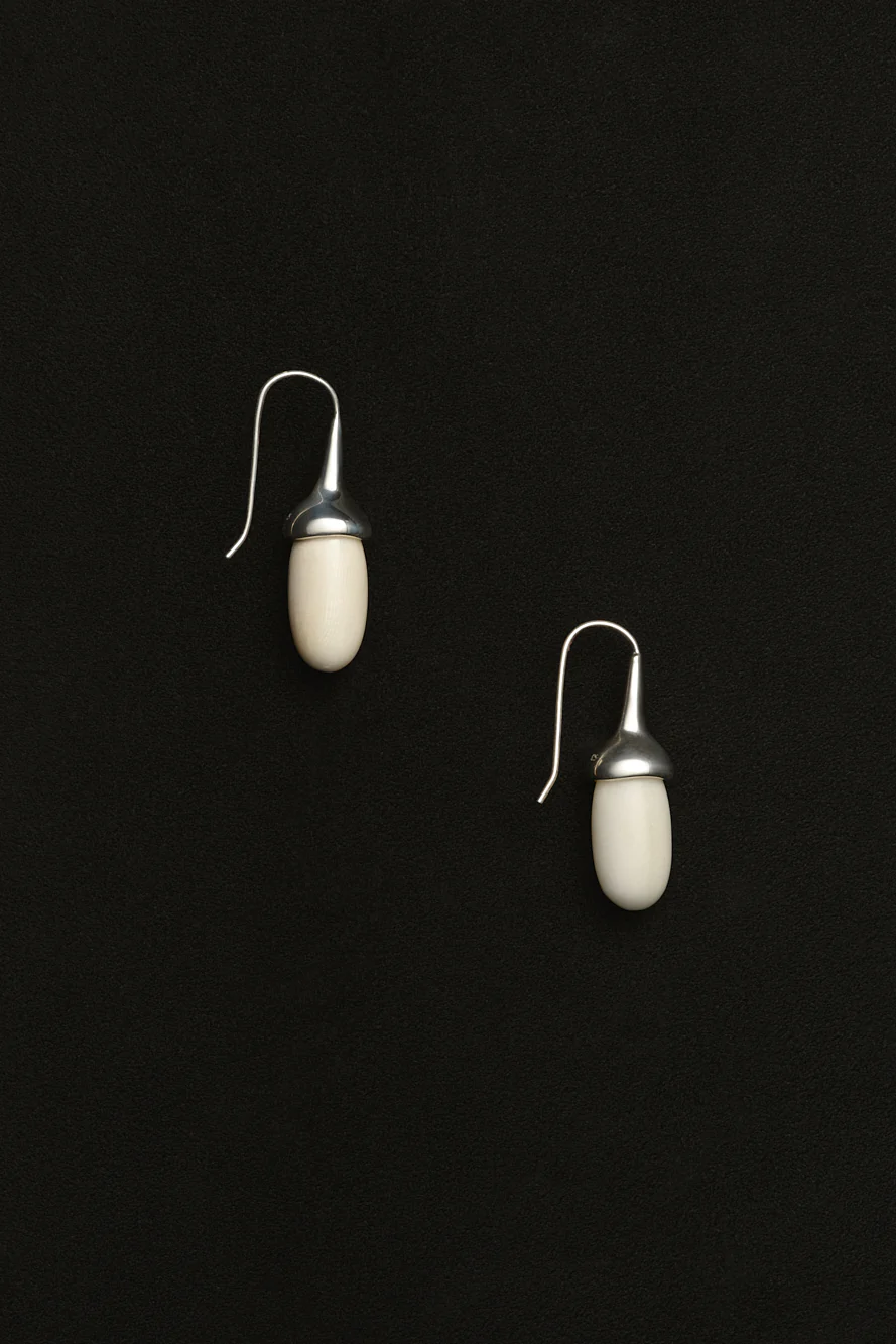Dripping Stone Earrings in Vegetable Ivory