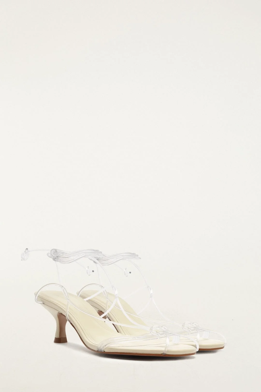White Spaghetti Jelly Kitten Heeled Sandal