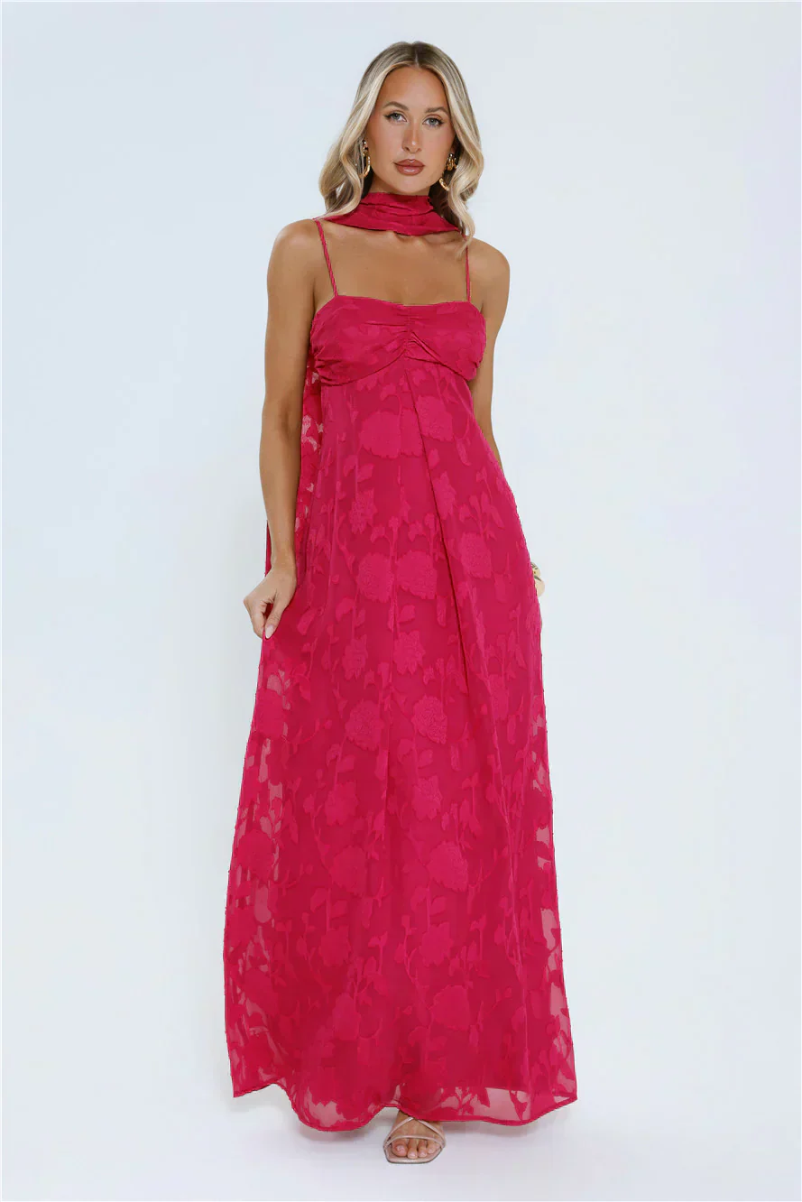 Flirt With Fire Maxi Dress Pink - luluinthesky