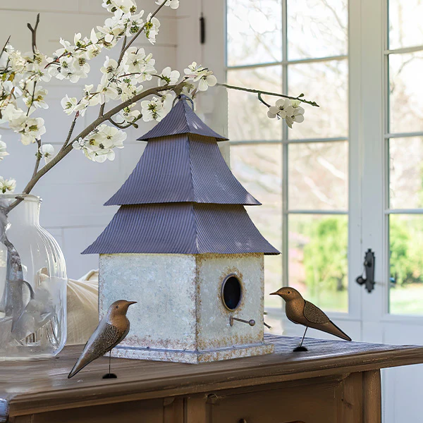 Galvanized Metal Pagoda Bird House