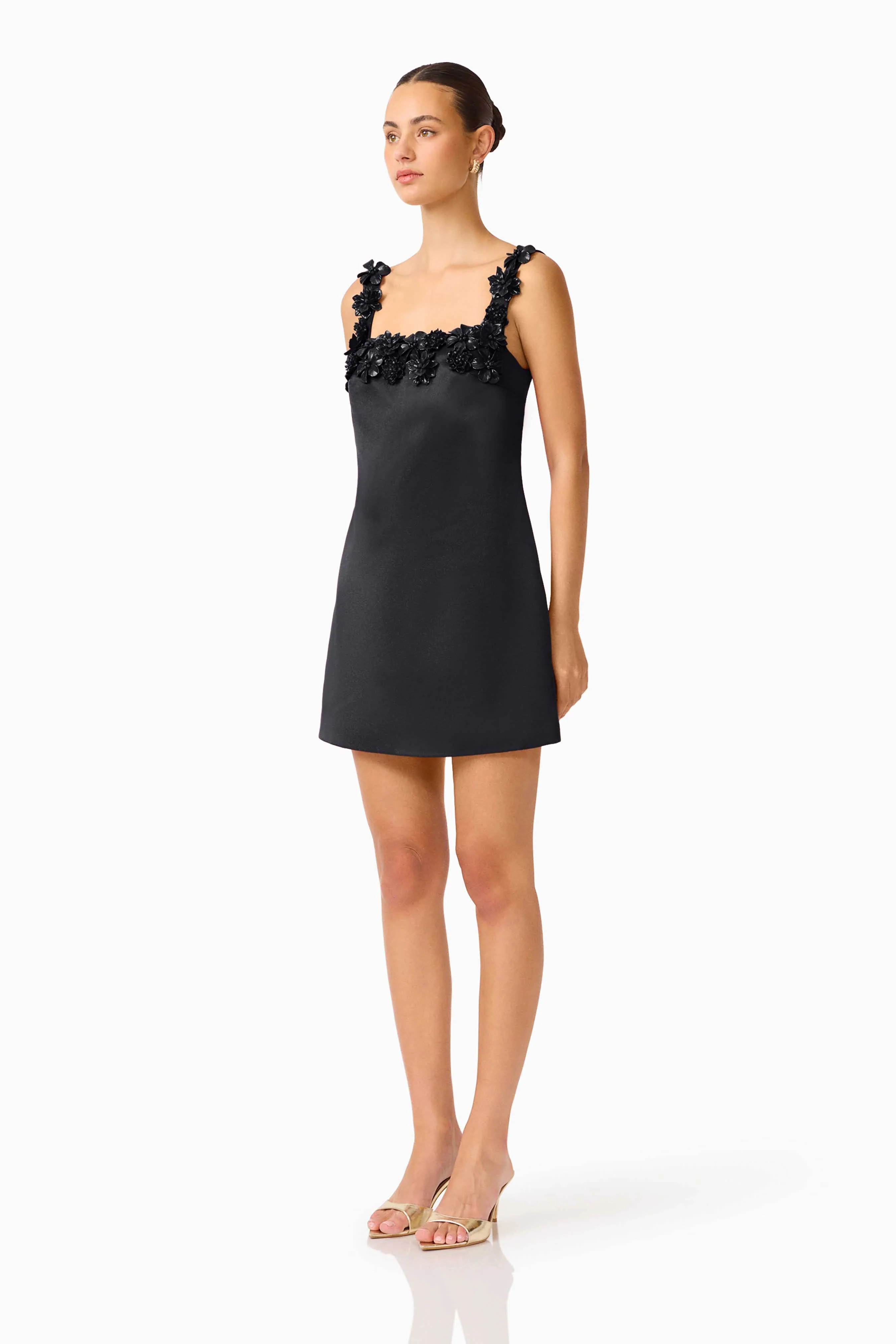 Lucetta Shift Mini Dress in Black