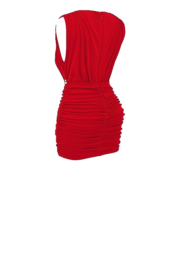Cherry Gathered Mini Dress