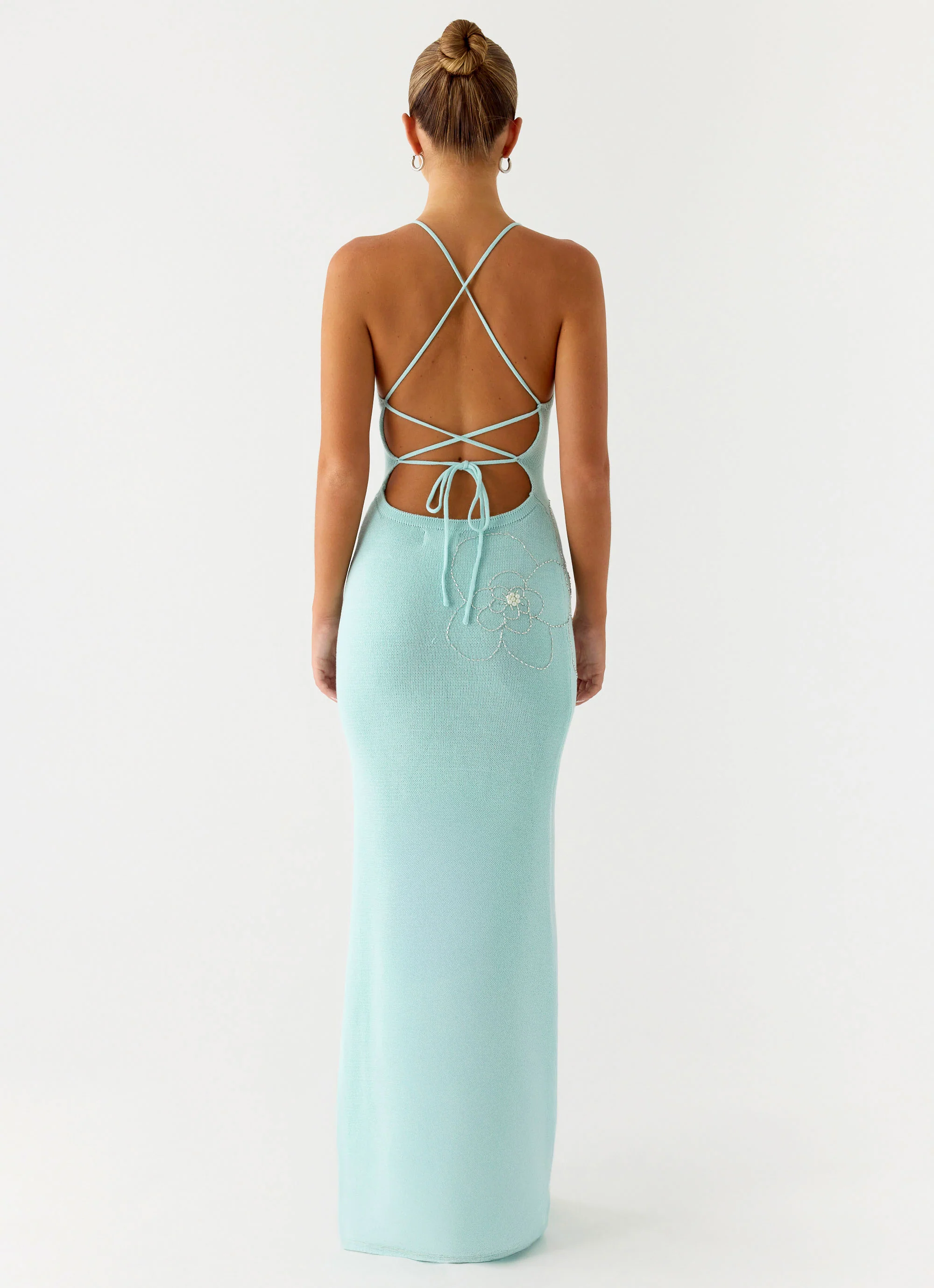 Amaya Knit Maxi Dress - Aqua - luluinthesky