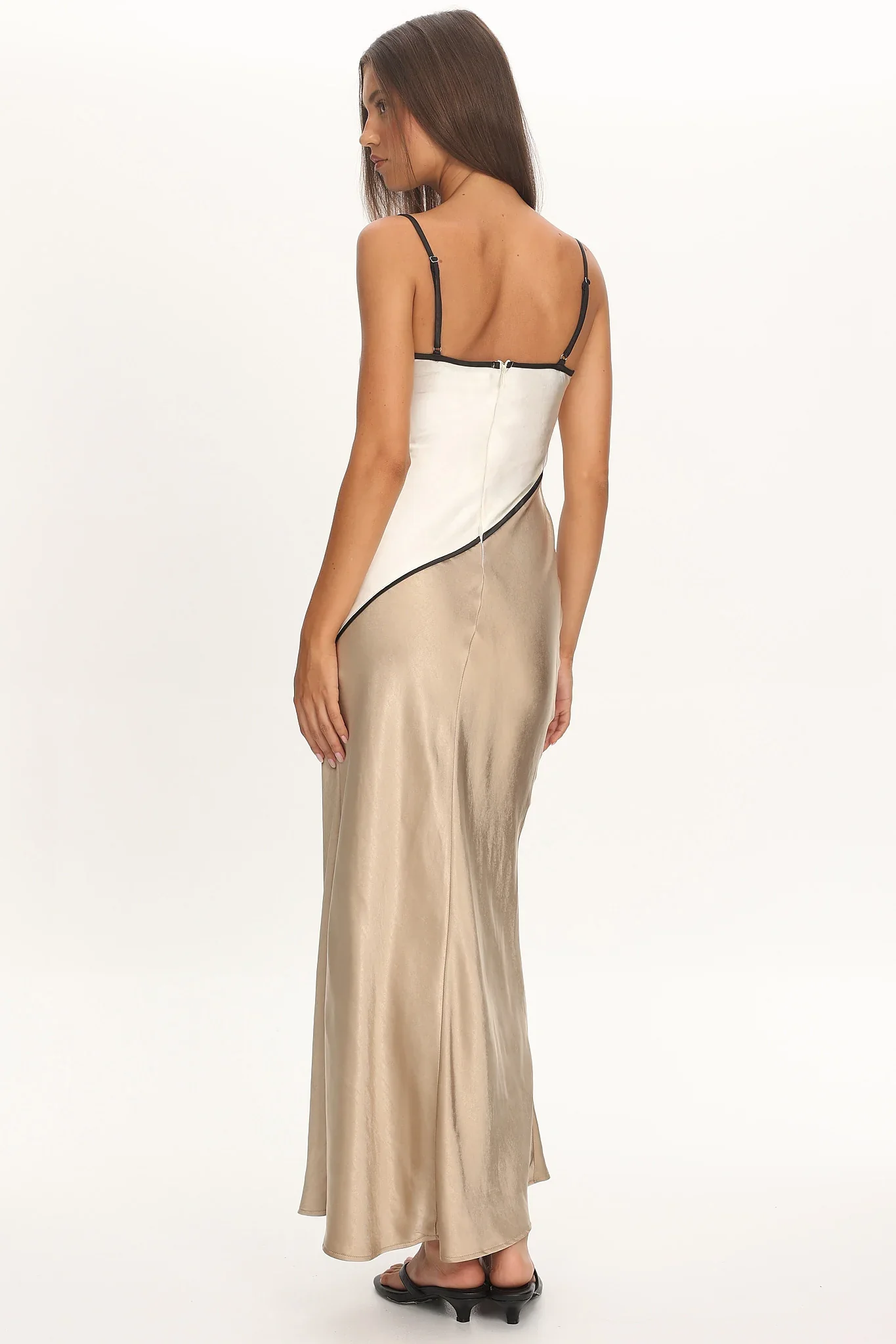 Amarante Cowl Bust Maxi Dress Contrast Oyster