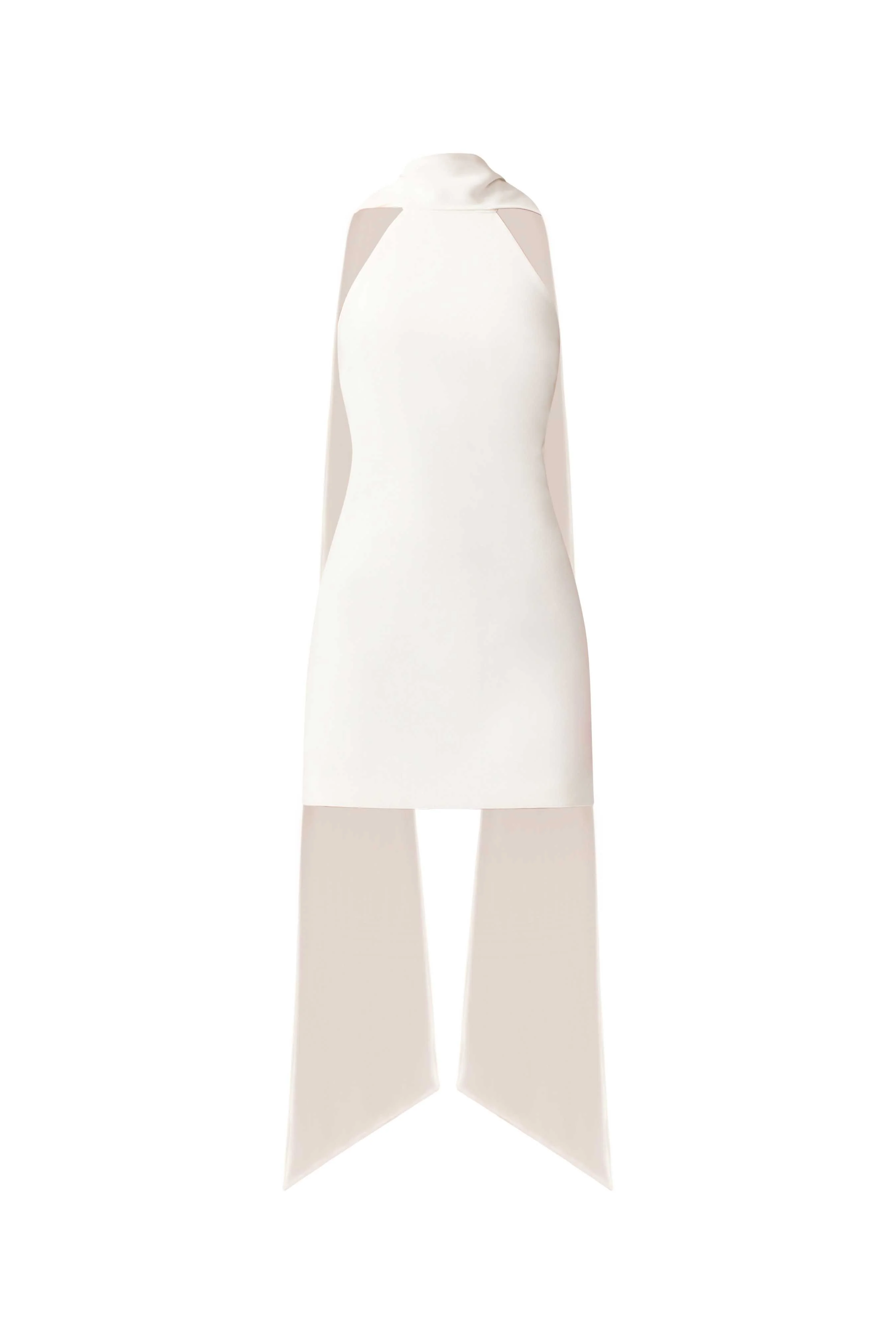 Mira Halter Mini Dress in White