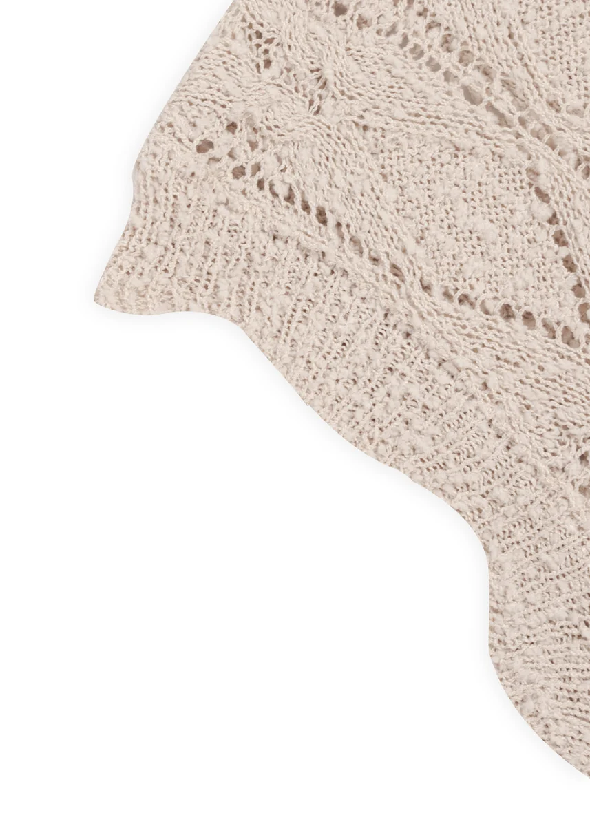 Sleeveless Side-Tie Crochet Knit Top