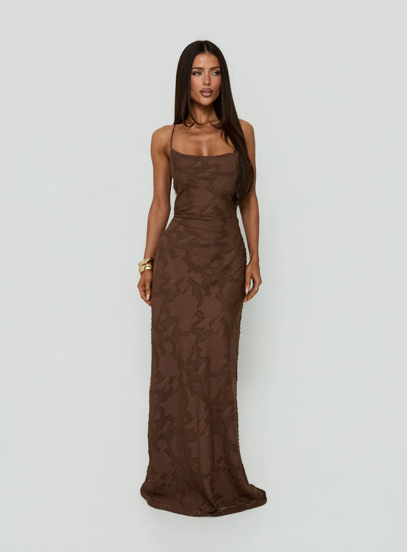 Celena Maxi Dress Brown - luluinthesky